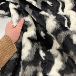 Black and White Mosaic Faux Fur