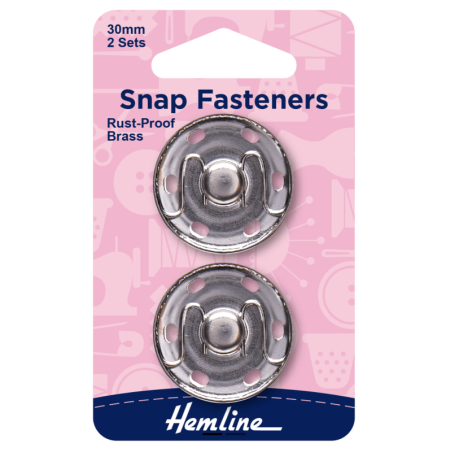 Extra Large Silver 30mm Snap Fasteners