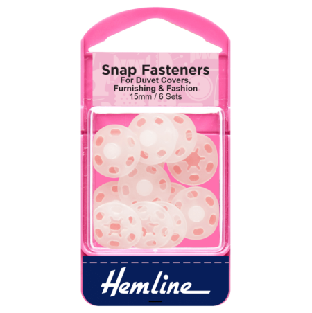 White Plastic 15mm Snap Fasteners