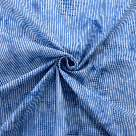 Striped Blue Batik Cotton