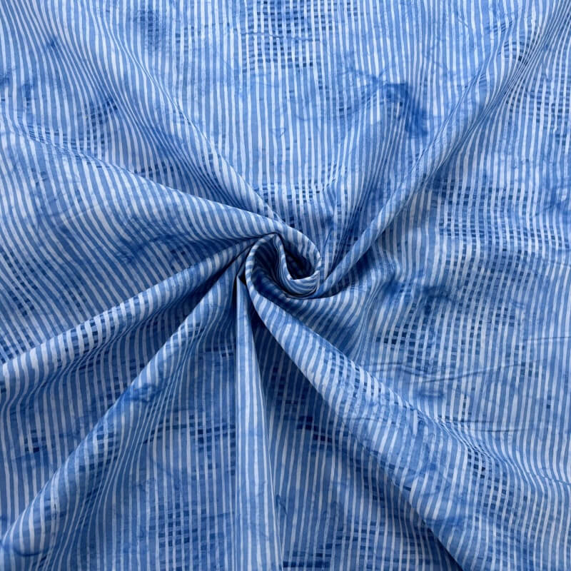 Image of Striped Blue Batik Cotton