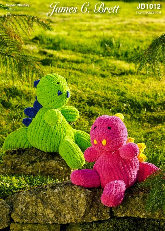 Image of James C Brett Flutterby Dinosaur Pattern JB1012