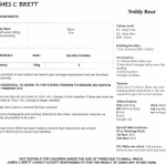 James C Brett Flutterby Teddy Bear Pattern JB1013