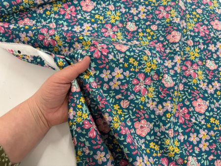 Liberty Botanist's Bloom Teal Lasenby Cotton
