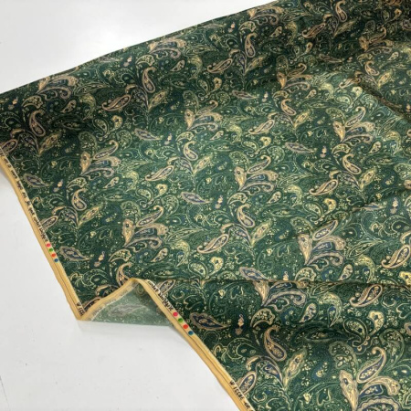 Green Paisley Mango Silk