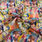 Vibrant Portrait Faces Mango Silk