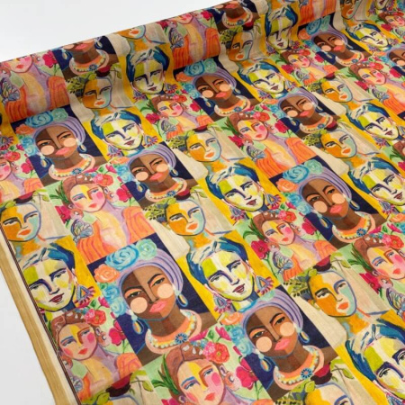 Vibrant Portrait Faces Mango Silk