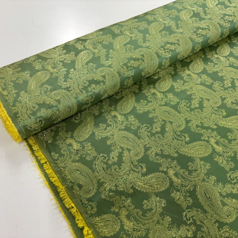 Image of Green Paisley Anti-Static Lining