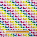 Rainbow Hearts Polycotton