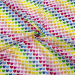 Rainbow Hearts Polycotton