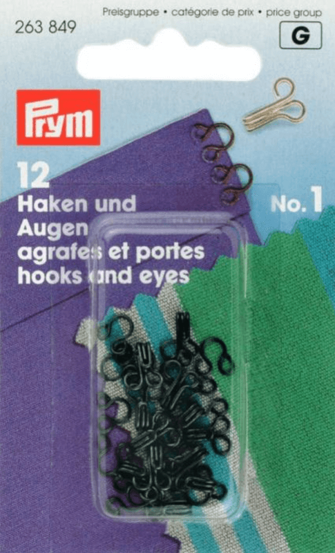 Image of Hooks and Eyes Black Small