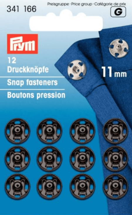 Black 11mm Snap Fasteners