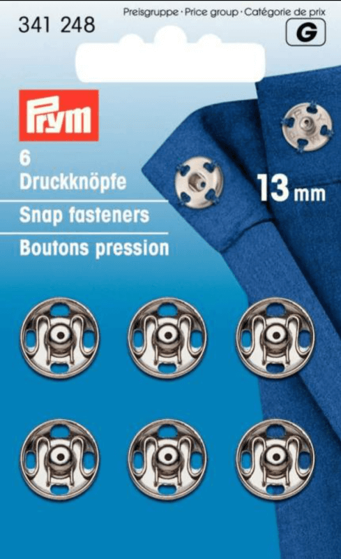 Image of Silver 13mm Snap Fasteners