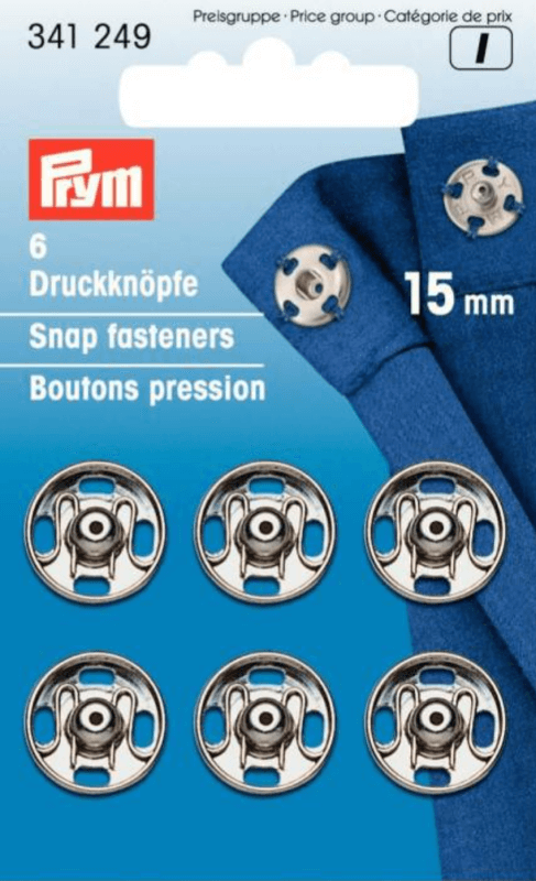 Image of Silver 15mm Snap Fasteners