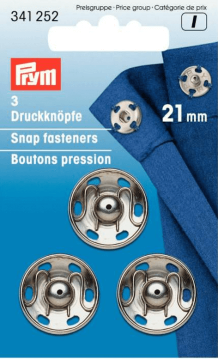 Large Silver 21mm Snap Fasteners