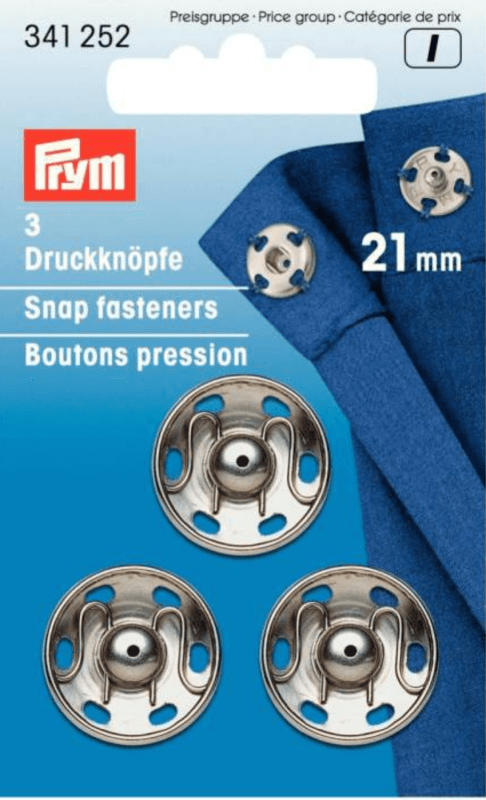 Image of Large Silver 21mm Snap Fasteners