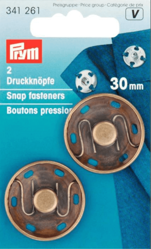 Image of Extra Large Antique Brass 30mm Snap Fasteners