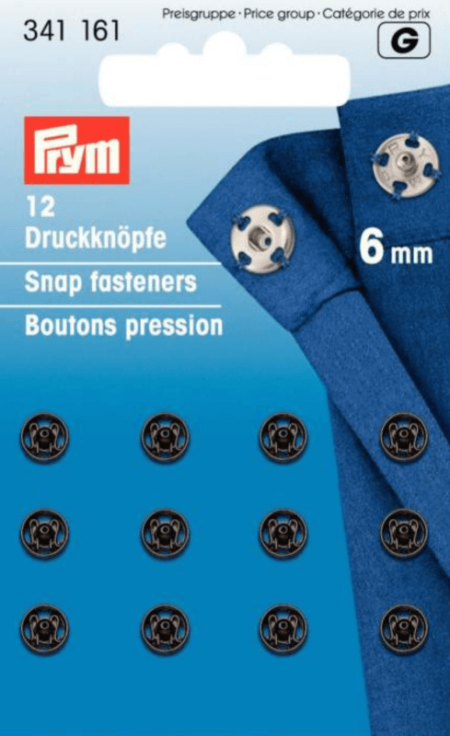 Extra Small Black 6mm Snap Fasteners