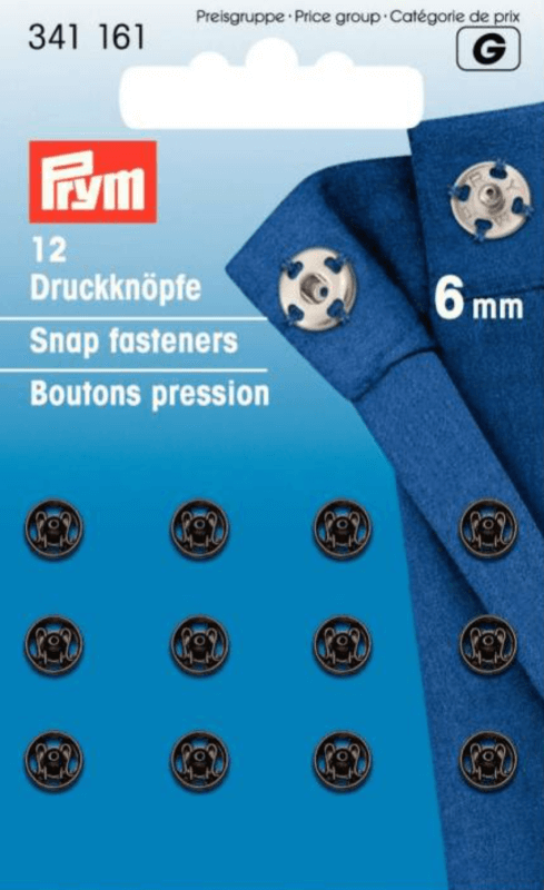 Image of Extra Small Black 6mm Snap Fasteners