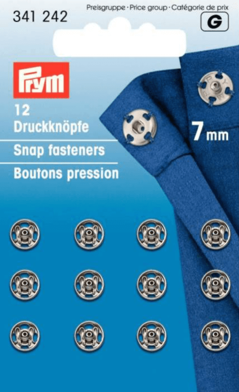 Image of Small Silver 7mm Snap Fasteners