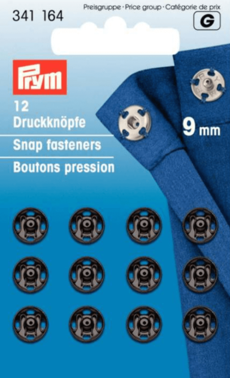 Black 9mm Snap Fasteners