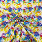 Rainbow Artist Paint Splats Cotton