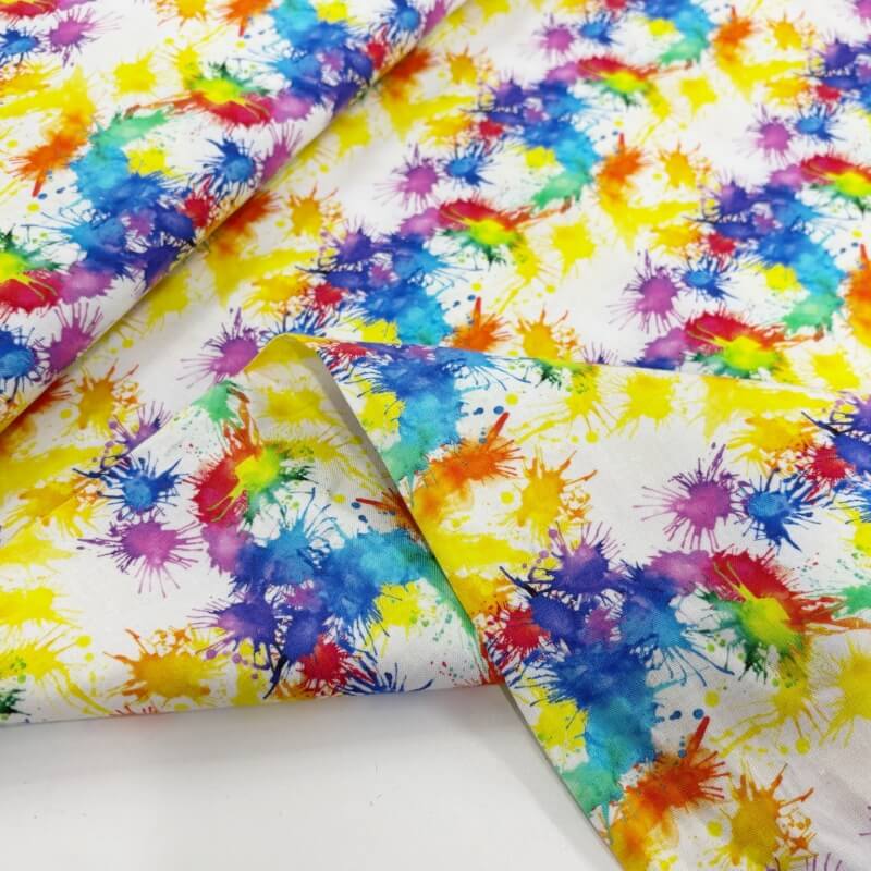 Image of Rainbow Artist Paint Splats Cotton