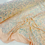 Nude Stretch Iridescent Sparkle Sequin