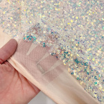 Nude Stretch Iridescent Sparkle Sequin
