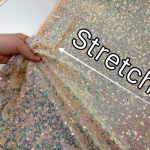 Nude Stretch Iridescent Sparkle Sequin