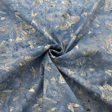 Moths and Dragonflies Batik Cotton