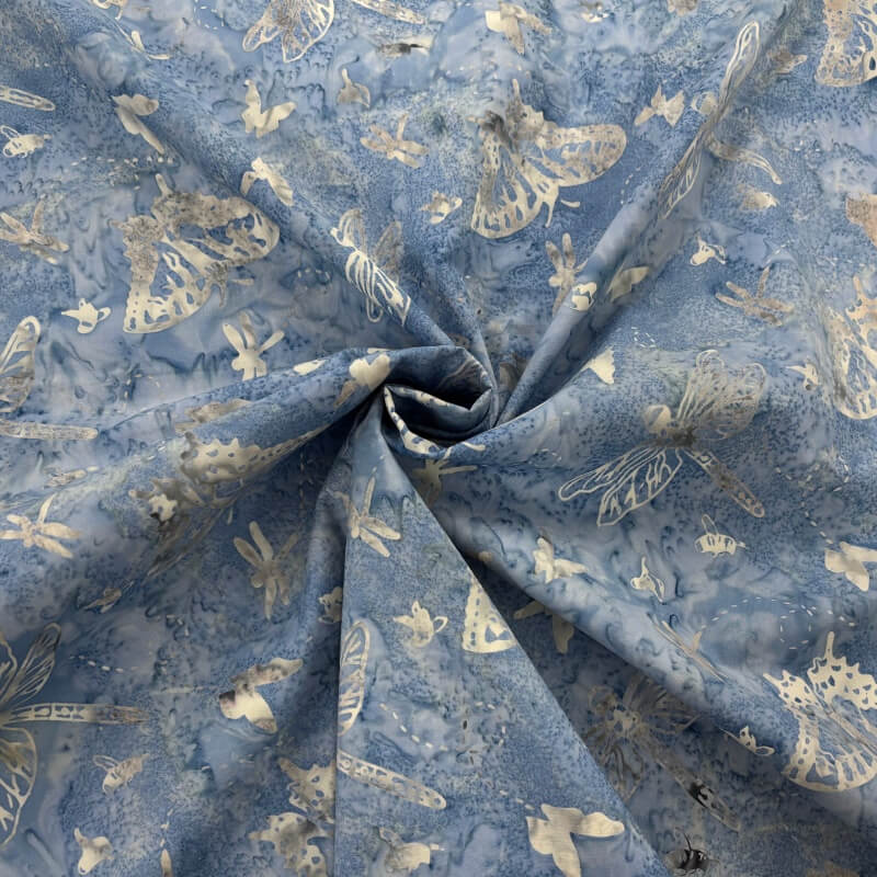 Image of Moths and Dragonflies Batik Cotton