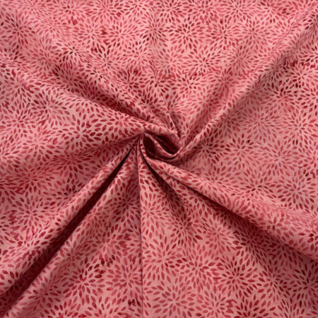 Pink Dahlia Petals Batik Cotton