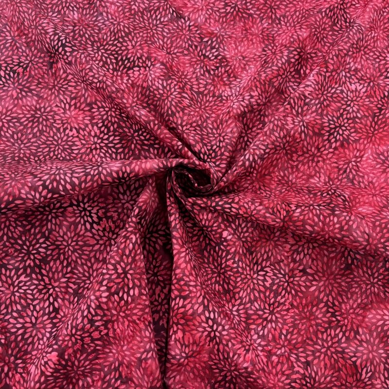 Image of Cherry Dahlia Petals Batik Cotton