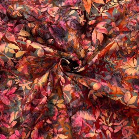 Leaf Canopy Burnt Red Batik Cotton