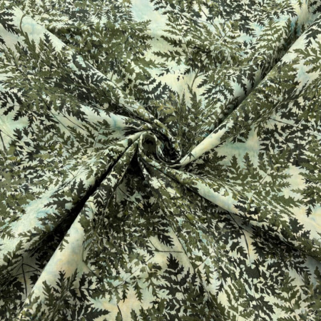 Green Bracken Batik Cotton