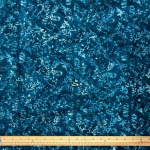 Meadow Flower Stems Dark Teal Batik Cotton
