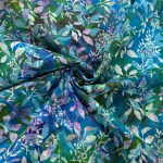 Leaf Canopy Blue-Green Batik Cotton