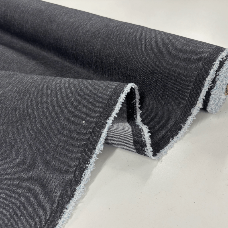 Image of Black Cotton Stretch Denim
