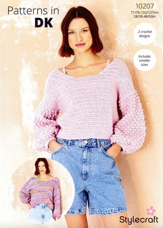 Image of Stylecraft Crochet Top and Sweater Pattern 10207