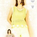 Stylecraft Crochet Flower Motif Top and Sweater Pattern 10208