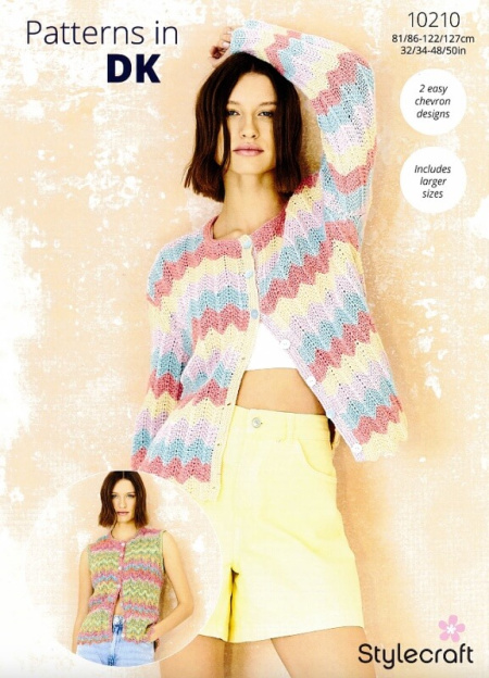 Stylecraft Cardigan and Waistcoat Pattern 10210