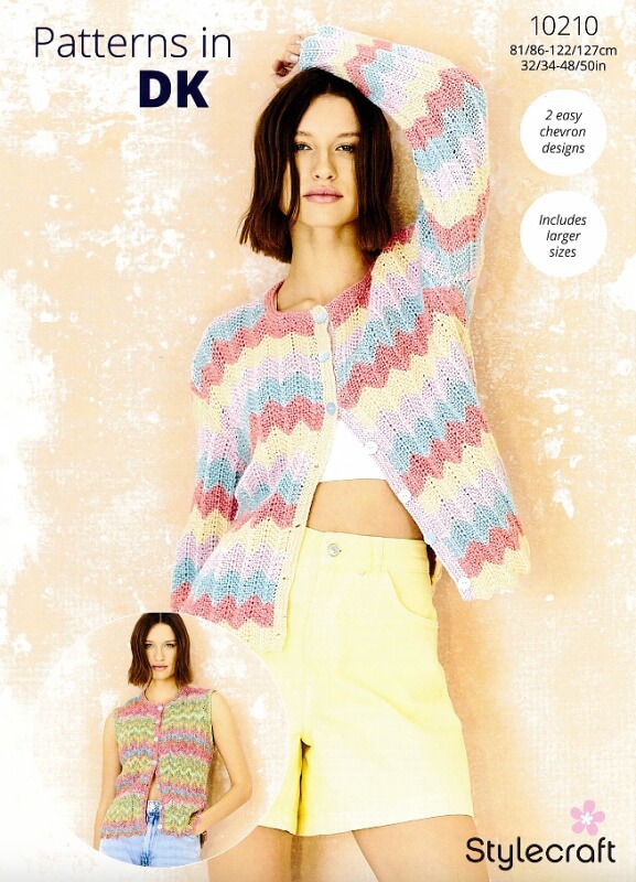 Image of Stylecraft Cardigan and Waistcoat Pattern 10210