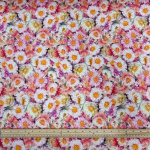 Pink Aster Daisies Cotton Lawn