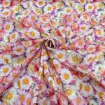 Pink Aster Daisies Cotton Lawn