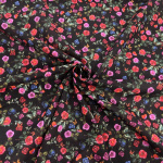 Butterfly Roses Black Cotton Lawn