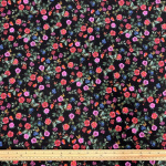 Butterfly Roses Black Cotton Lawn