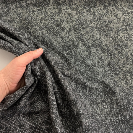 Black Paisley Cotton Spandex