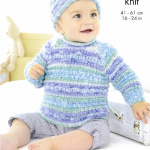King Cole Sweater Cardigan and Hat Pattern 6461