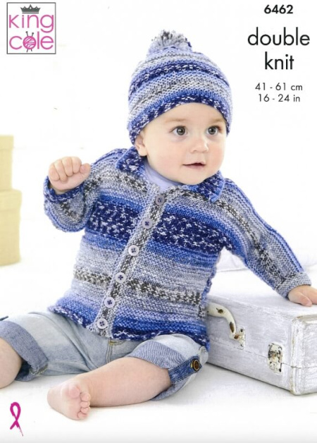 King Cole Cardigans and Hat Pattern 6462